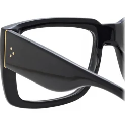 Linda Farrow - Morrison Rectangular Optical Glasses in Black - LFL1027C5OPT - Eyewear - Avvenice^ Sunglasses