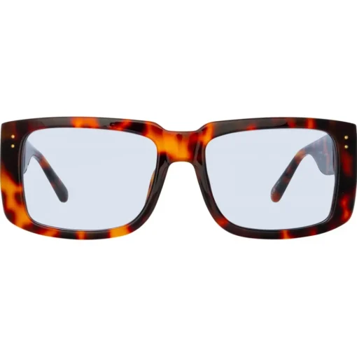 Linda Farrow - Morrison Rectangular Sunglasses in Tortoiseshell Blue - LFL1027C9SUN - Eyewear - Avvenice^ Sunglasses