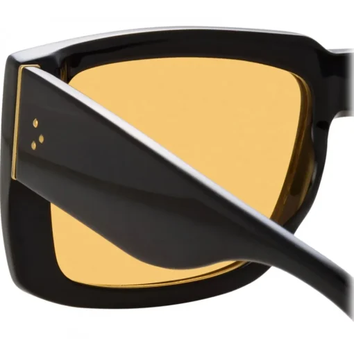 Linda Farrow - Morrison Rectangular Sunglasses in Black Orange - LFL1027C7SUN - Eyewear - Avvenice