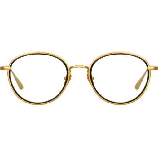 Linda Farrow - Moss Oval Optical Glasses in Yellow Gold - LFL1227C1OPT - Eyewear - Avvenice