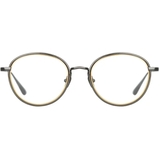 Linda Farrow - Moss Oval Optical Glasses in Nickel - LFL1227C4OPT - Eyewear - Avvenice^ Sunglasses