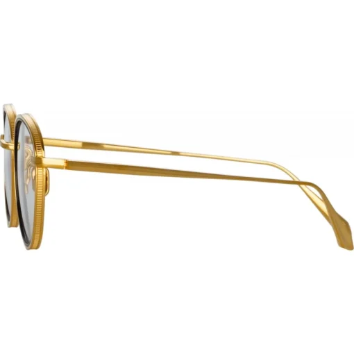 Linda Farrow - Moss Oval Optical Glasses in Yellow Gold - LFL1227C1OPT - Eyewear - Avvenice