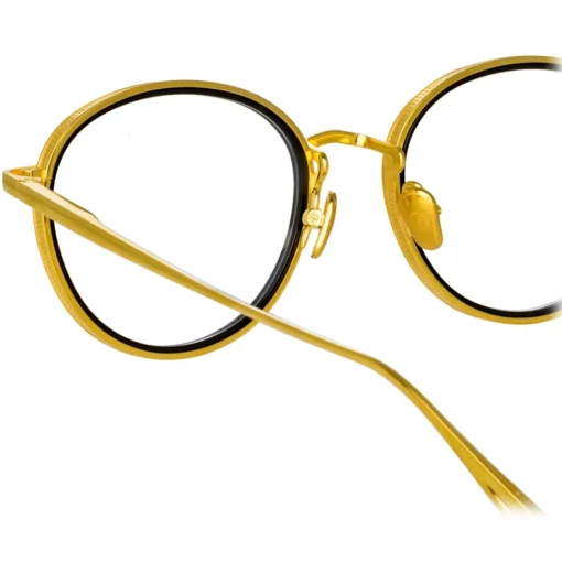 Linda Farrow - Moss Oval Optical Glasses in Yellow Gold - LFL1227C1OPT - Eyewear - Avvenice