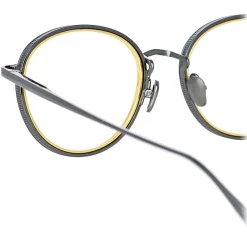 Linda Farrow - Moss Oval Optical Glasses in Nickel - LFL1227C4OPT - Eyewear - Avvenice^ Sunglasses