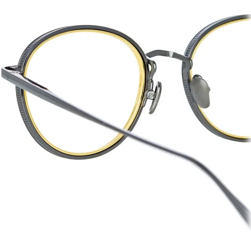 Linda Farrow - Moss Oval Optical Glasses in Nickel - LFL1227C4OPT - Eyewear - Avvenice^ Sunglasses