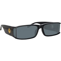 Linda Farrow - Mya Rectangular Sunglasses in Black - LFL1274C1SUN - Eyewear - Avvenice^ Sunglasses