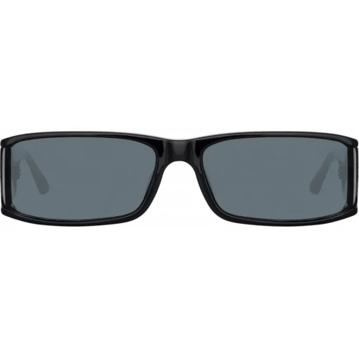 Linda Farrow - Mya Rectangular Sunglasses in Black - LFL1274C1SUN - Eyewear - Avvenice^ Sunglasses