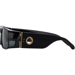 Linda Farrow - Mya Rectangular Sunglasses in Black - LFL1274C1SUN - Eyewear - Avvenice^ Sunglasses