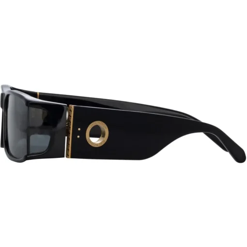 Linda Farrow - Mya Rectangular Sunglasses in Black - LFL1274C1SUN - Eyewear - Avvenice^ Sunglasses