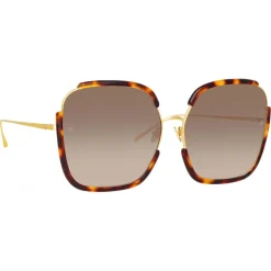 Linda Farrow - Natalia Oversized Sunglasses in Tortoiseshell - LFL1210C2SUN - Eyewear - Avvenice