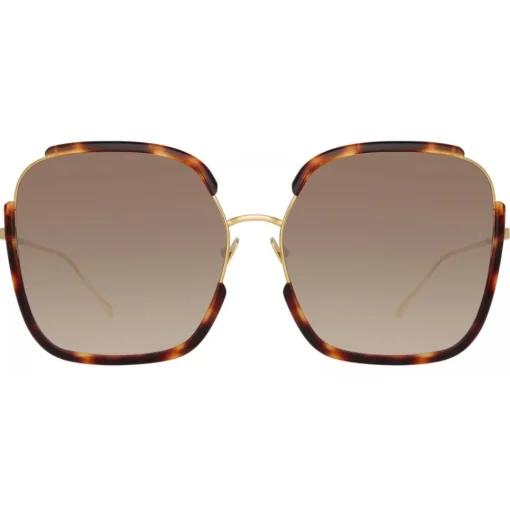 Linda Farrow - Natalia Oversized Sunglasses in Tortoiseshell - LFL1210C2SUN - Eyewear - Avvenice