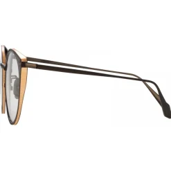 Linda Farrow - Neusa Oval Optical Glasses in Nickel - LFL1420C2OPT - Eyewear - Avvenice