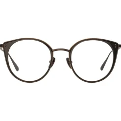 Linda Farrow - Neusa Oval Optical Glasses in Nickel - LFL1420C2OPT - Eyewear - Avvenice