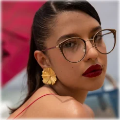 Linda Farrow - Neusa Oval Optical Glasses in Light Gold - LFL1420C3OPT - Eyewear - Avvenice^ Sunglasses