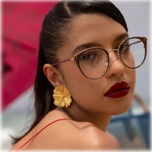 Linda Farrow - Neusa Oval Optical Glasses in Light Gold - LFL1420C3OPT - Eyewear - Avvenice^ Sunglasses