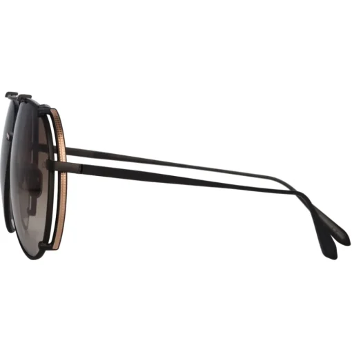 Linda Farrow - Newman Aviator Sunglasses in Black - LFL1039C8SUN - Eyewear - Avvenice^ Sunglasses