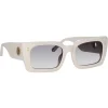 Linda Farrow - Nieve Rectangular Sunglasses in White - LFL1297C7SUN - Eyewear - Avvenice