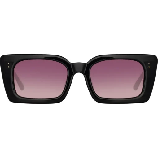 Linda Farrow - Nieve Rectangular Sunglasses in Black Wine - LFL1297C5SUN - Eyewear - Avvenice^ Sunglasses