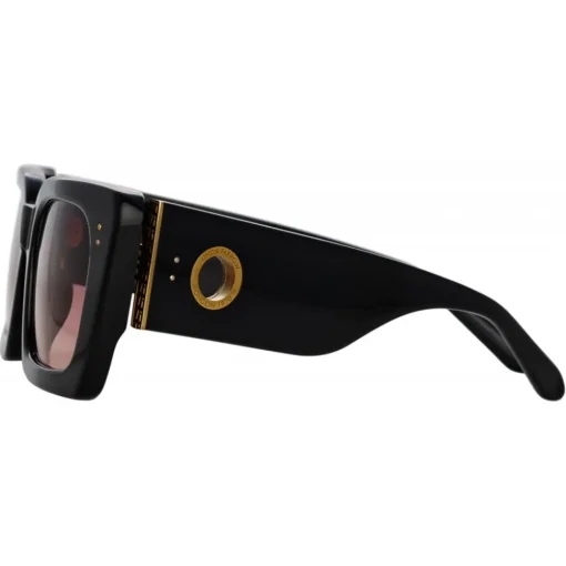 Linda Farrow - Nieve Rectangular Sunglasses in Black Wine - LFL1297C5SUN - Eyewear - Avvenice^ Sunglasses