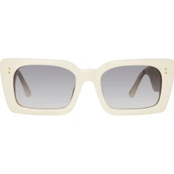 Linda Farrow - Nieve Rectangular Sunglasses in White - LFL1297C7SUN - Eyewear - Avvenice