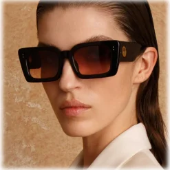 Linda Farrow - Nieve Rectangular Sunglasses in Black Wine - LFL1297C5SUN - Eyewear - Avvenice^ Sunglasses