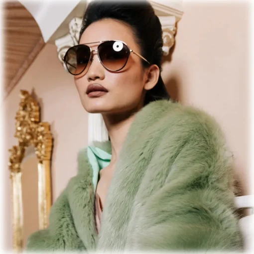 Linda Farrow - Noa Aviator Sunglasses in Light Gold - LFL1319C2SUN - Eyewear - Avvenice^ Sunglasses