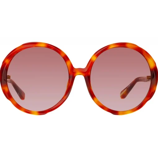 Linda Farrow - Otavia Oversized Sunglasses in Amber Tortoiseshell - LFL1356C3SUN - Eyewear - Avvenice
