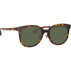 Linda Farrow - Palla D-Frame Sunglasses in Tortoiseshell - LFL1277C2SUN - Eyewear - Avvenice