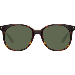 Linda Farrow - Palla D-Frame Sunglasses in Tortoiseshell - LFL1277C2SUN - Eyewear - Avvenice