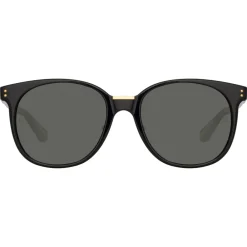 Linda Farrow - Palla D-Frame Sunglasses in Black - LFL1277C1SUN - Eyewear - Avvenice^ Sunglasses