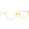 Linda Farrow - Rae Cat Eye Optical Glasses in Yellow Gold - LFL1144C5OPT - Eyewear - Avvenice