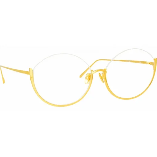 Linda Farrow - Rae Cat Eye Optical Glasses in Yellow Gold - LFL1144C5OPT - Eyewear - Avvenice