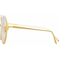 Linda Farrow - Rae Cat Eye Optical Glasses in Yellow Gold - LFL1144C5OPT - Eyewear - Avvenice