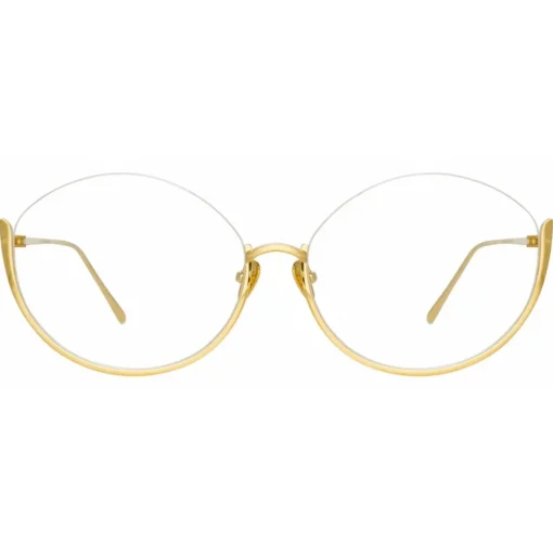 Linda Farrow - Rae Cat Eye Optical Glasses in Yellow Gold - LFL1144C5OPT - Eyewear - Avvenice