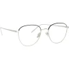 Linda Farrow - Raif Square Optical Glasses in White Gold - LFL819C25OPT - Eyewear - Avvenice