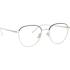 Linda Farrow - Raif Square Optical Glasses in White Gold - LFL819C25OPT - Eyewear - Avvenice