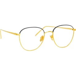 Linda Farrow - Raif Square Optical Glasses in Yellow Gold - LFL819C24OPT - Eyewear - Avvenice^ Sunglasses