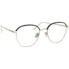 Linda Farrow - Raif Square Optical Glasses in White Gold Black - LFL819C9OPT - Eyewear - Avvenice^ Sunglasses