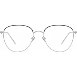 Linda Farrow - Raif Square Optical Glasses in White Gold - LFL819C25OPT - Eyewear - Avvenice