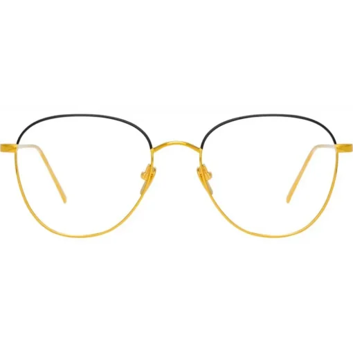 Linda Farrow - Raif Square Optical Glasses in Yellow Gold - LFL819C24OPT - Eyewear - Avvenice^ Sunglasses