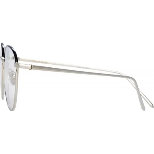 Linda Farrow - Raif Square Optical Glasses in White Gold - LFL819C25OPT - Eyewear - Avvenice