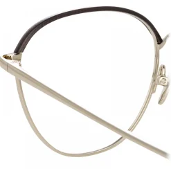 Linda Farrow - Raif Square Optical Glasses in White Gold Black - LFL819C9OPT - Eyewear - Avvenice^ Sunglasses