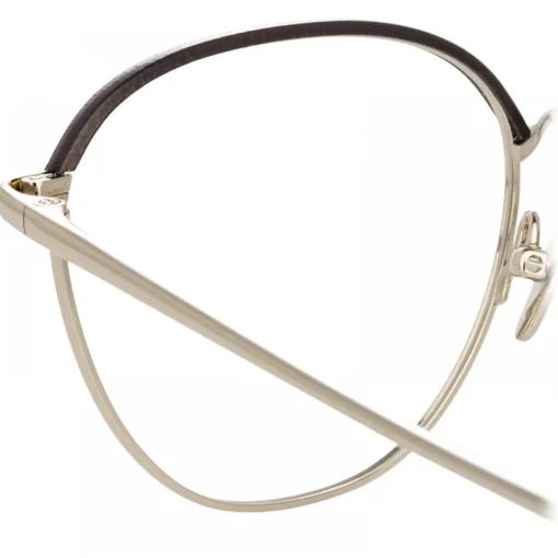 Linda Farrow - Raif Square Optical Glasses in White Gold Black - LFL819C9OPT - Eyewear - Avvenice^ Sunglasses