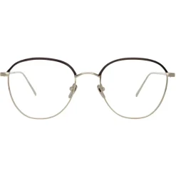 Linda Farrow - Raif Square Optical Glasses in White Gold Black - LFL819C9OPT - Eyewear - Avvenice^ Sunglasses