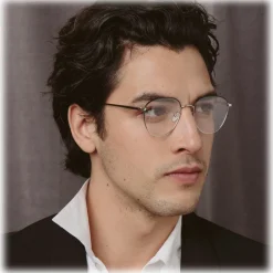 Linda Farrow - Raif Square Optical Glasses in White Gold - LFL819C25OPT - Eyewear - Avvenice