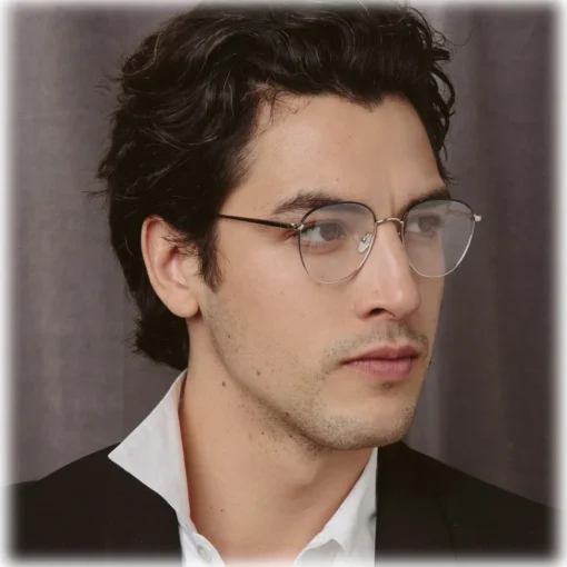 Linda Farrow - Raif Square Optical Glasses in White Gold - LFL819C25OPT - Eyewear - Avvenice