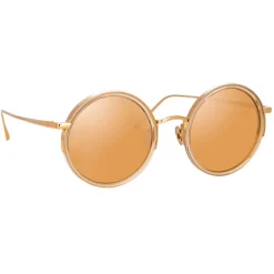 Linda Farrow - Ralph & Russo Watson Round Sunglasses in Ash - LFL1119C7SUN - Eyewear - Avvenice