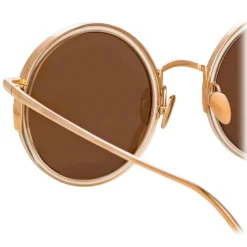 Linda Farrow - Ralph & Russo Watson Round Sunglasses in Ash - LFL1119C7SUN - Eyewear - Avvenice