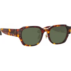 Linda Farrow - Ramon Rectangular Sunglasses in Tortoiseshell - LFL1270C2SUN - Eyewear - Avvenice