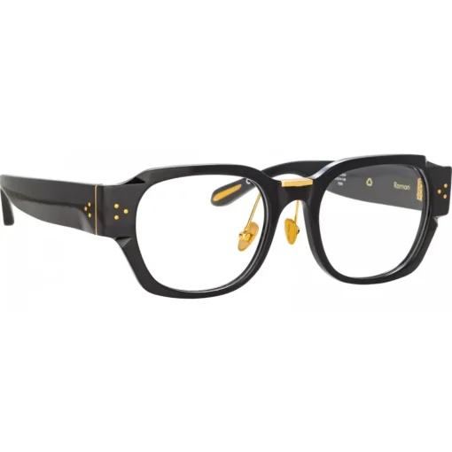 Linda Farrow - Ramon Rectangular Optical Glasses in Black - LFL901C11OPT - Eyewear - Avvenice^ Sunglasses